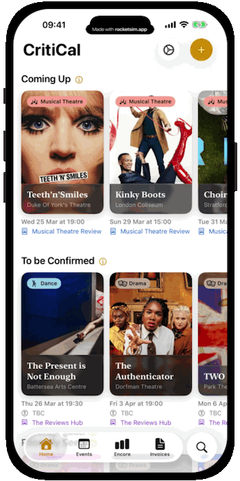 CritiCal app navigation